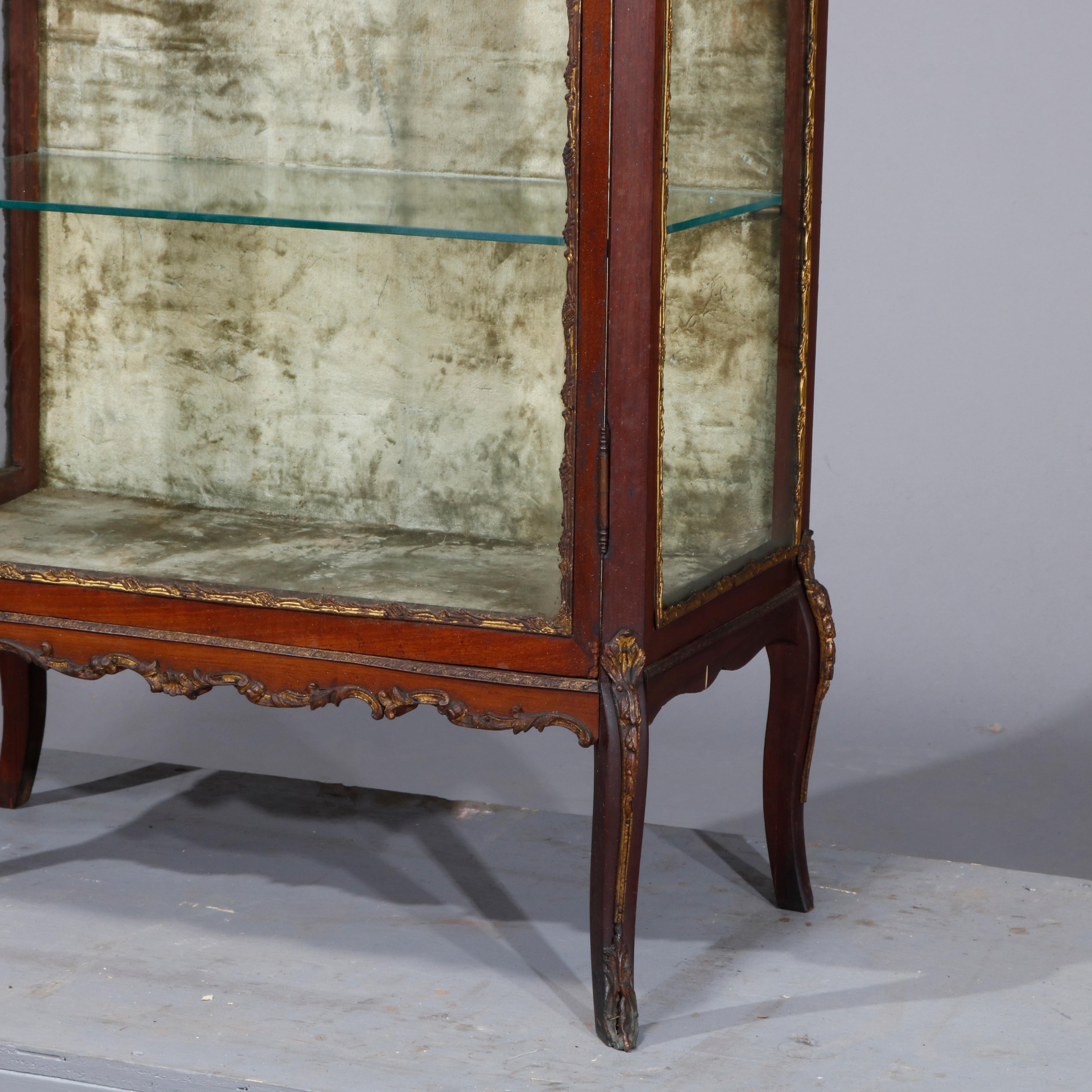 Antique French Louis XV Rosewood, Marble and Bronze Ormolu Display Vitrine 4