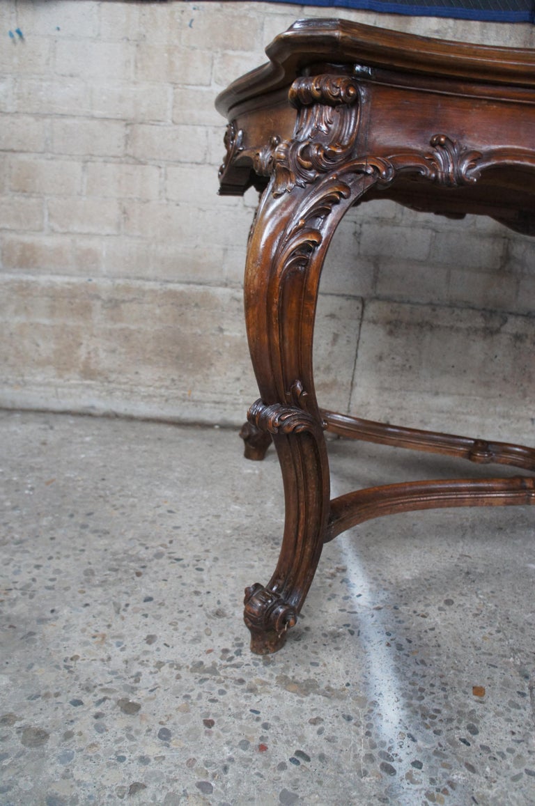 Antique French Louis XV Serpentine Rococo Walnut Dining Table Library ...