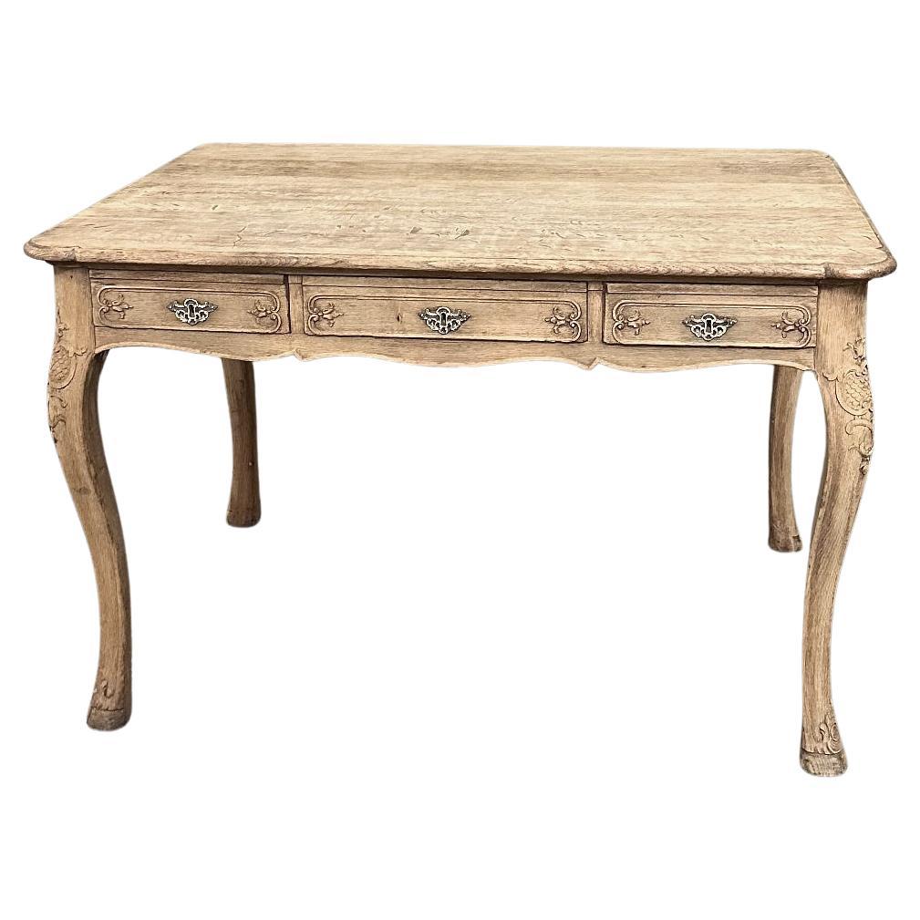 Antique French Louis XV Stripped Desk ~ Bureau Plat For Sale