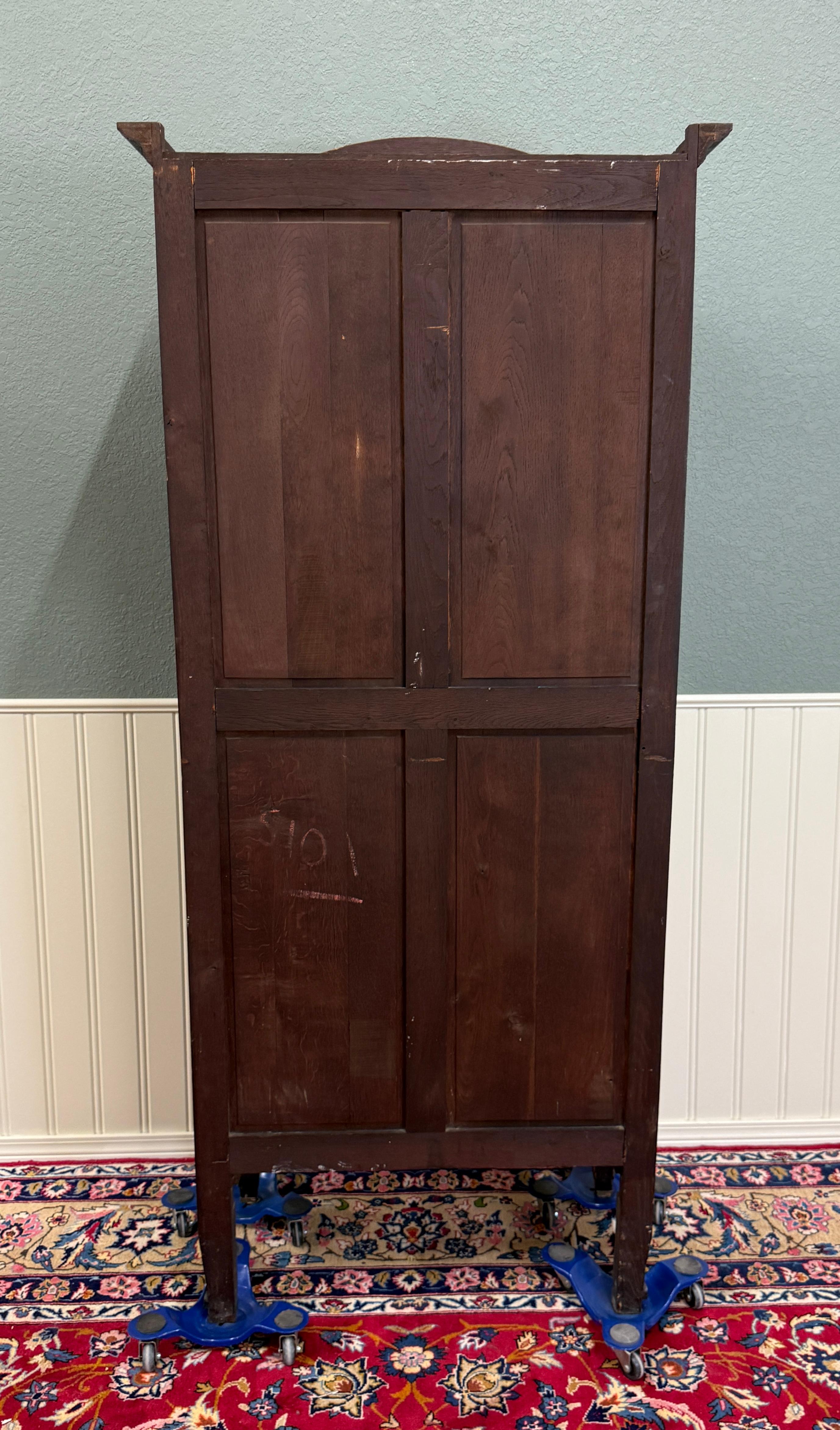 Antique French Louis XV Style Armoire Cupboard Linen Cabinet Bonnetiere Oak For Sale 14