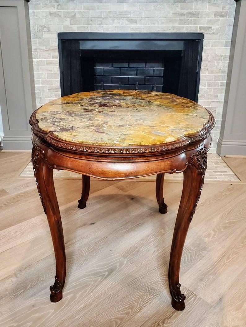 20th Century Antique French Louis XV Style Belle Epoque Cocktail Table For Sale