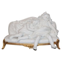 Antique French Louis XV Style Bisque and Ormolu Sculpture After A. Rousaud