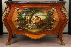 Antique French Louis XV Style Bombe Commode with Drawers, circa 1900
