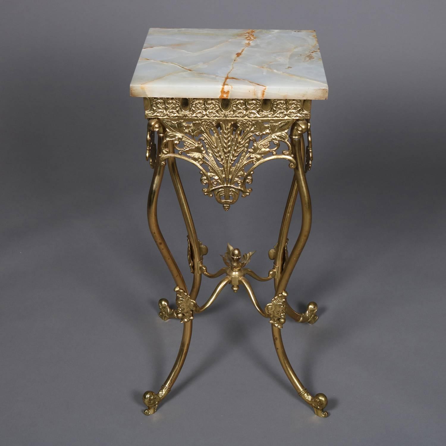 Antique French Louis XV Style Bronze and Onyx Plant Stand, circa 1890 In Good Condition In Big Flats, NY