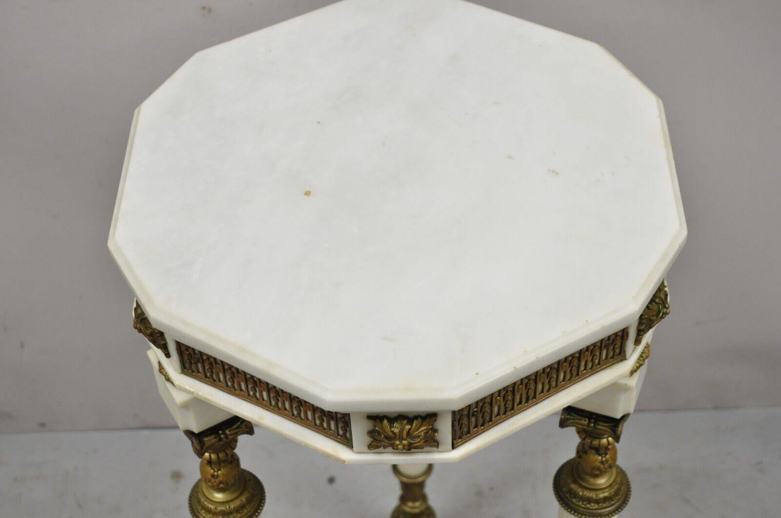 Antique French Louis XV Style Bronze and Marble Parlor Accent Side Table 7