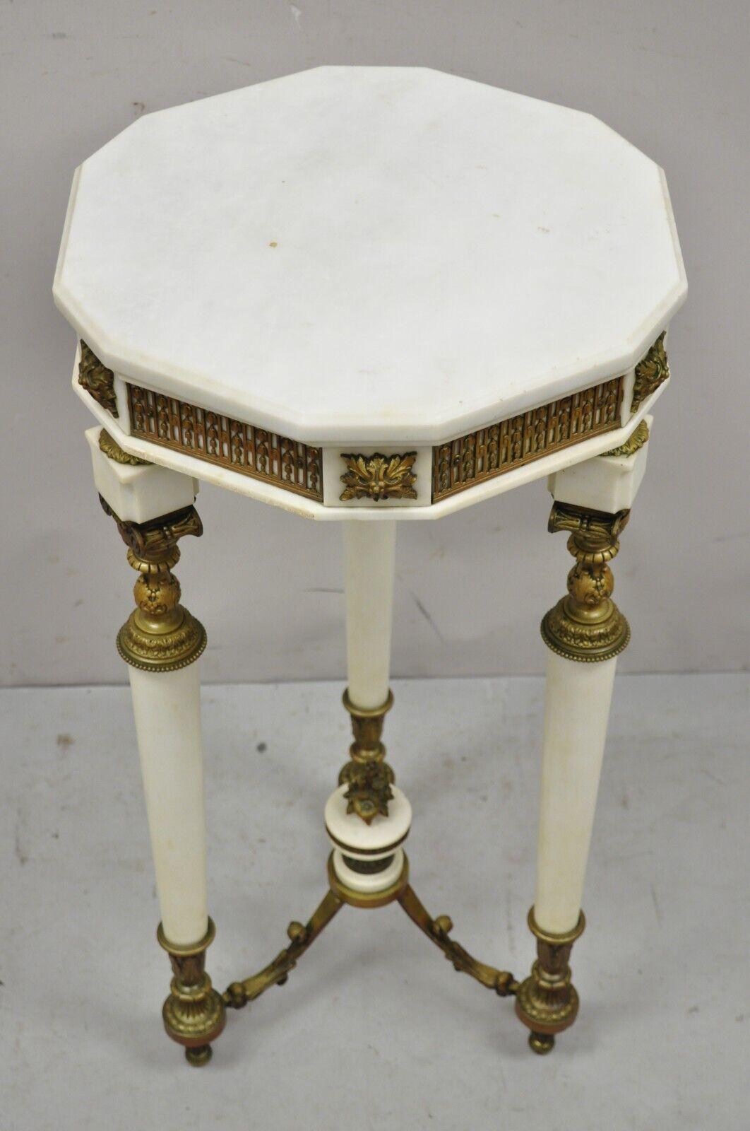 19th Century Antique French Louis XV Style Bronze and Marble Parlor Accent Side Table