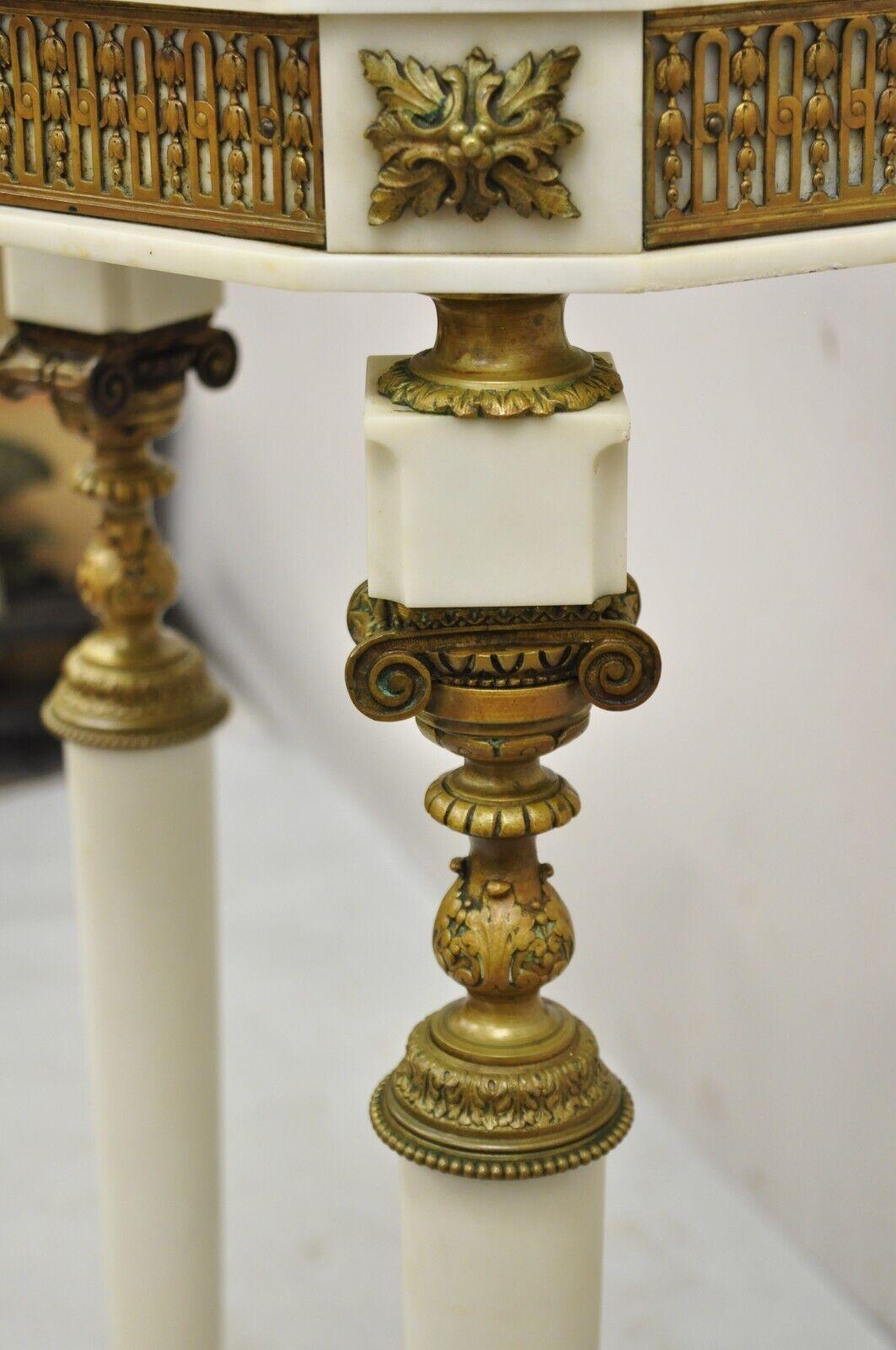 Antique French Louis XV Style Bronze and Marble Parlor Accent Side Table 2