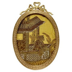 Antique French Louis XV Style Bronze D' Oré Oval Picture Frame #1, Circa 1890