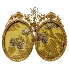 Antique French Louis XV Style Bronze D'oré Double-Oval Picture Frame, Circa 1890