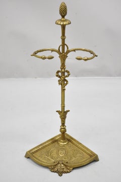 Antique French Louis XV Style Bronze Figural Fireplace Mantle Tool Set Hearth