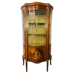 Antique French Louis XV Style Bronze Mounted Display Vitrine or Cabinet