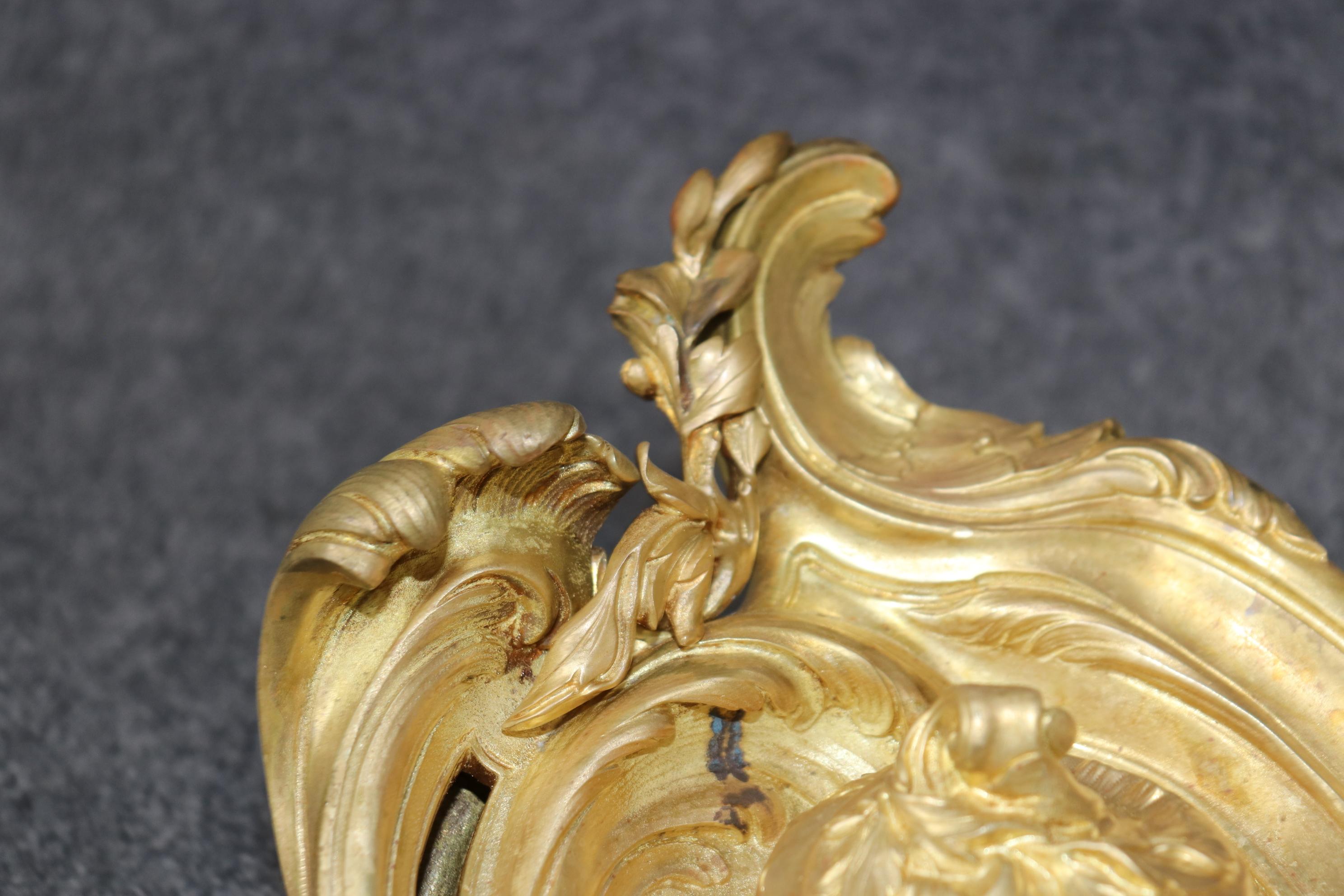 Antique French Louis XV Style Bronze Ormolu Inkwell Signed Van De Voorde For Sale 6