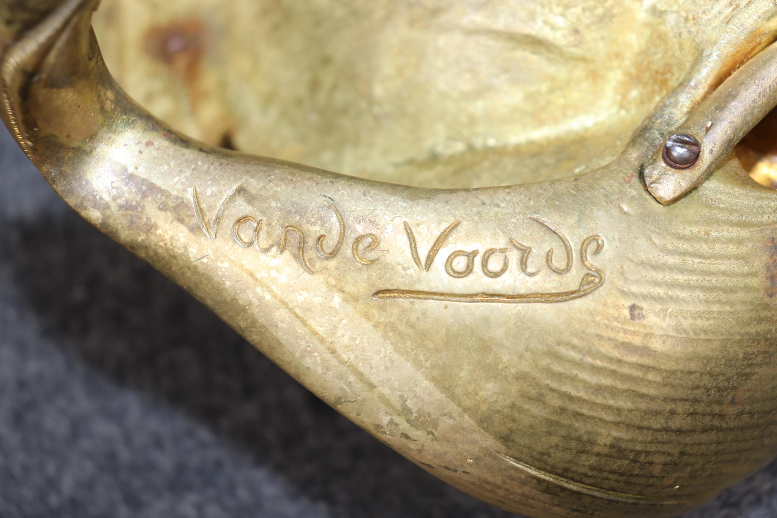 Antique French Louis XV Style Bronze Ormolu Inkwell Signed Van De Voorde For Sale 8