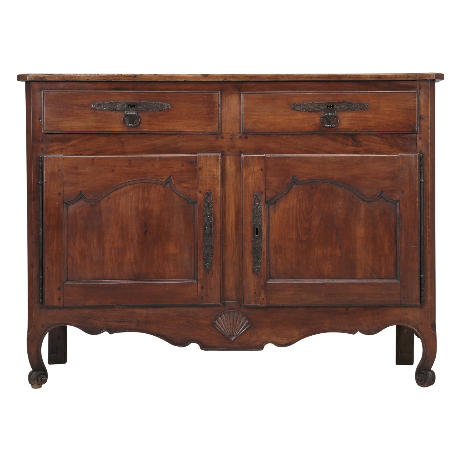 Antique French Louis XV Style Buffet Cherrywood circa Sympathetic Restoration For Sale