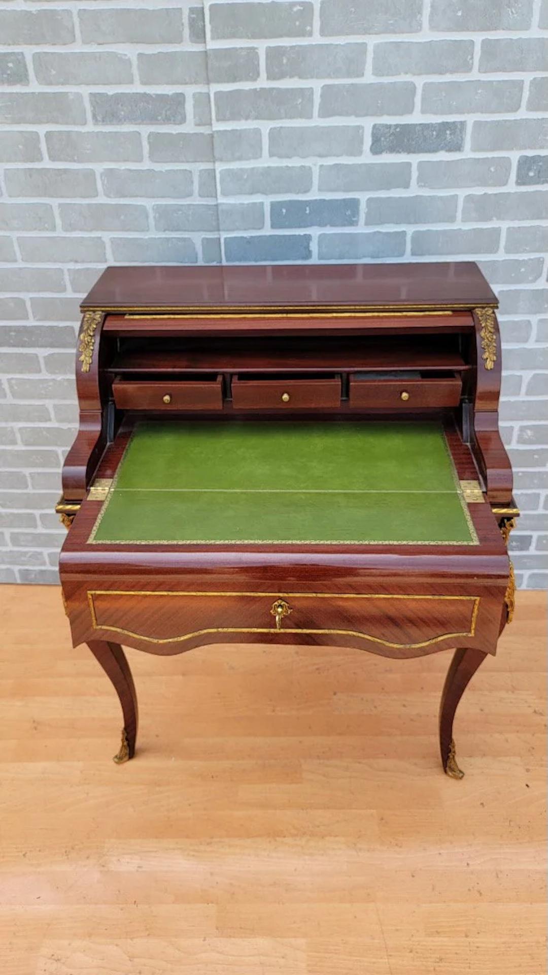 Cuir Bureau de Pente français ancien de style Louis XV pour femmes