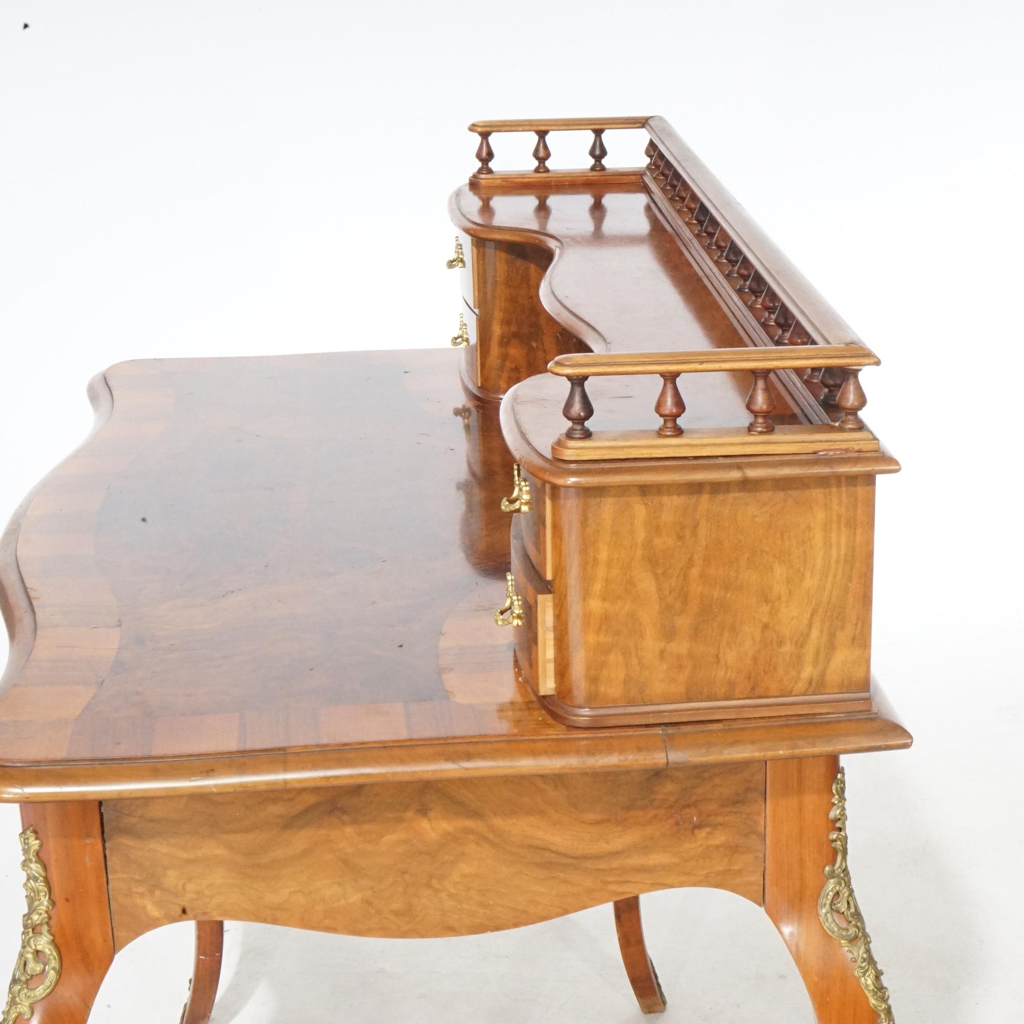 Antique French Louis XV Style Burl & Mahogany Parquetry Ladies Desk  6