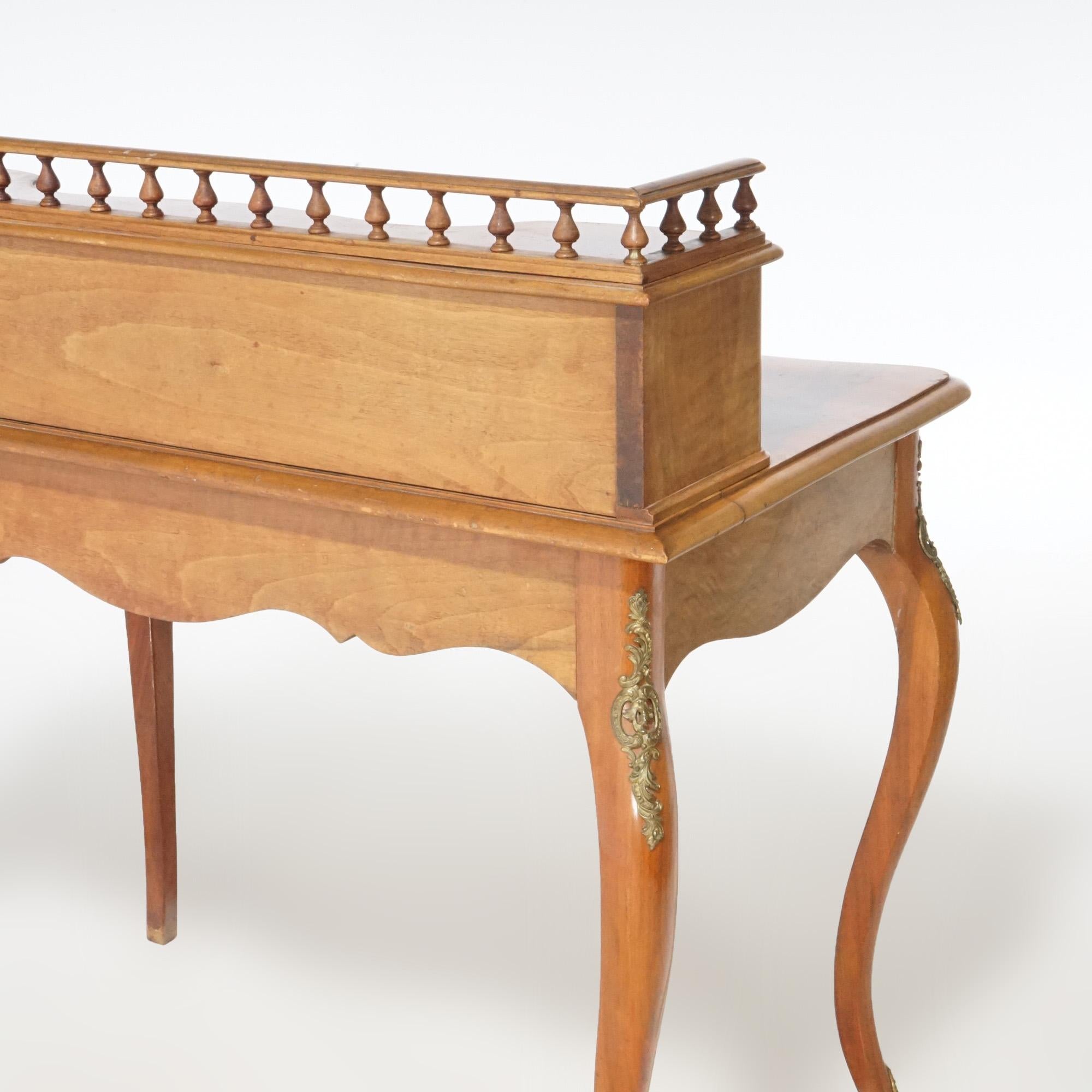 Antique French Louis XV Style Burl & Mahogany Parquetry Ladies Desk  9