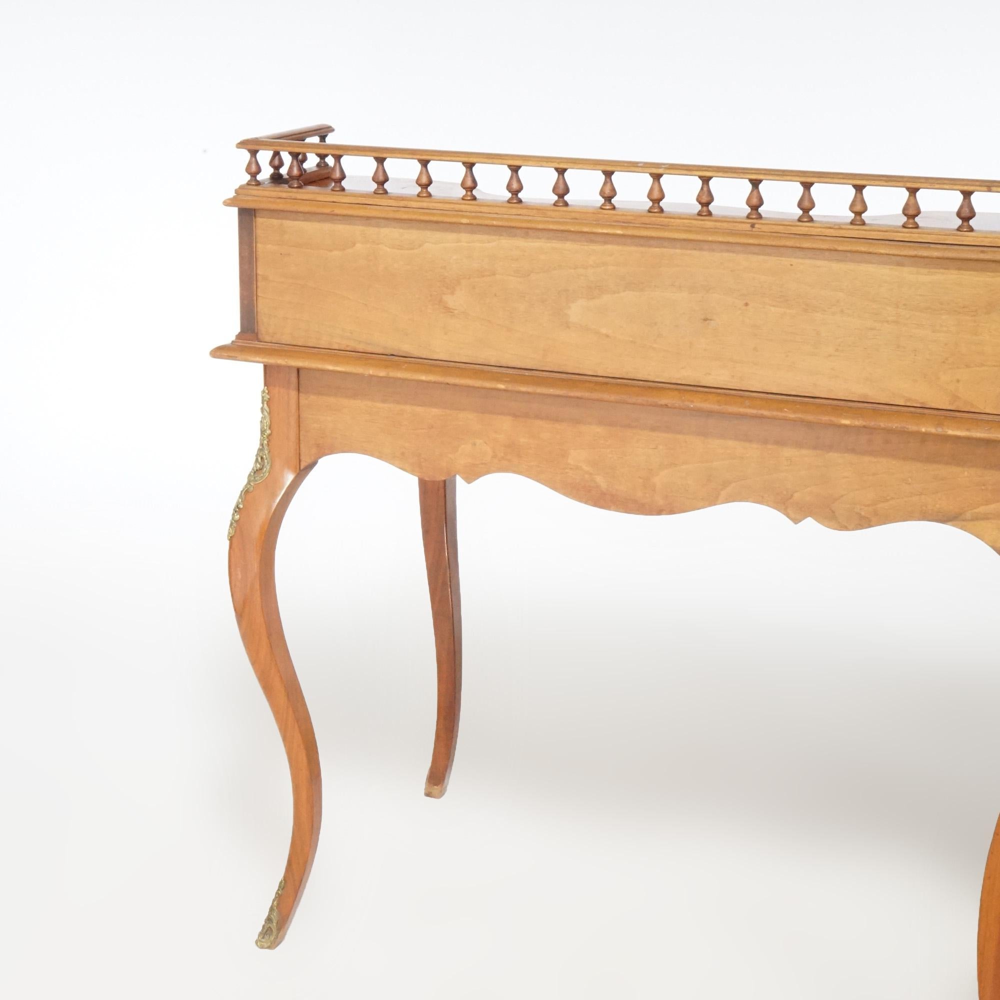 Antique French Louis XV Style Burl & Mahogany Parquetry Ladies Desk  10