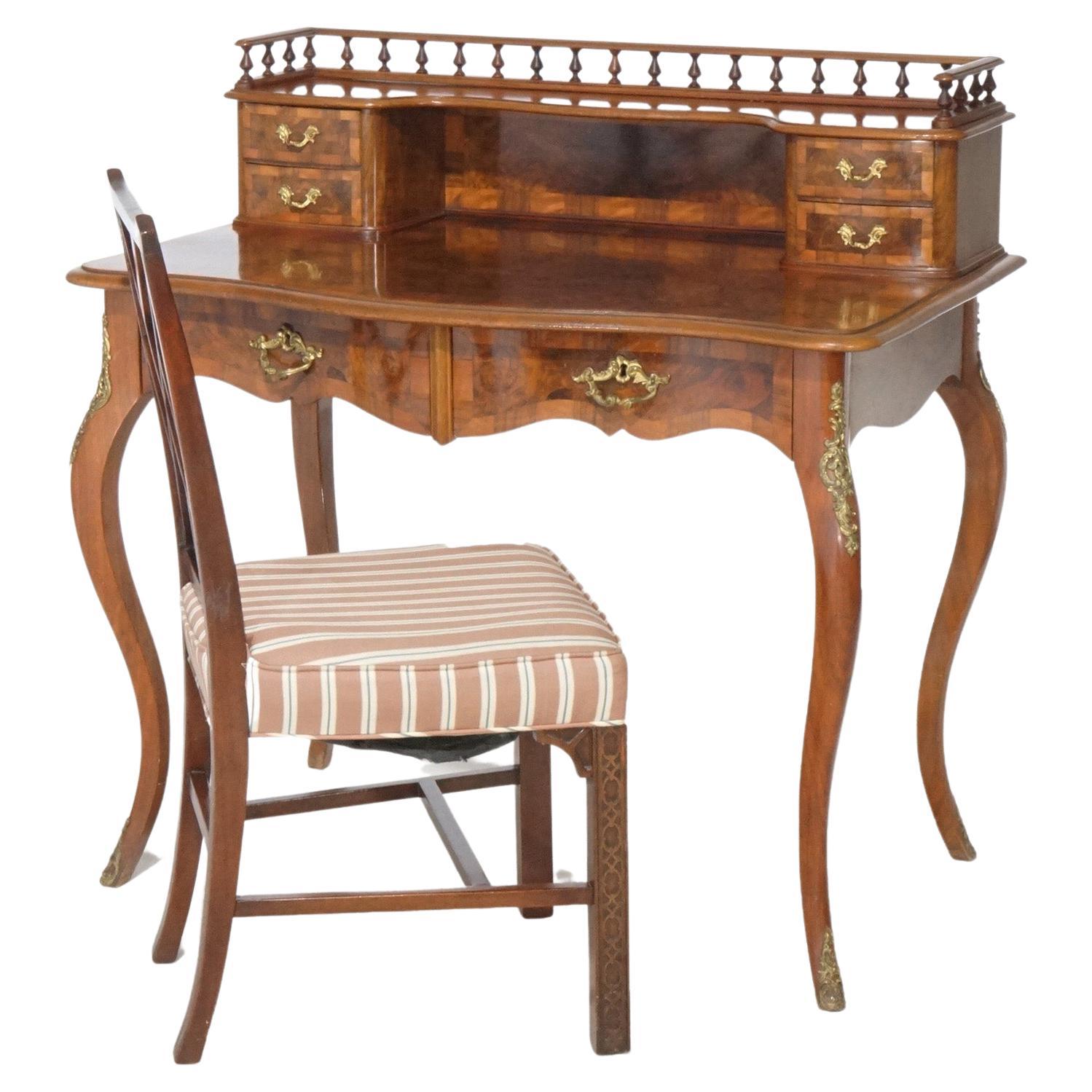 Vintage French Style Acacia Burl Desk For Sale at 1stDibs acacia burl