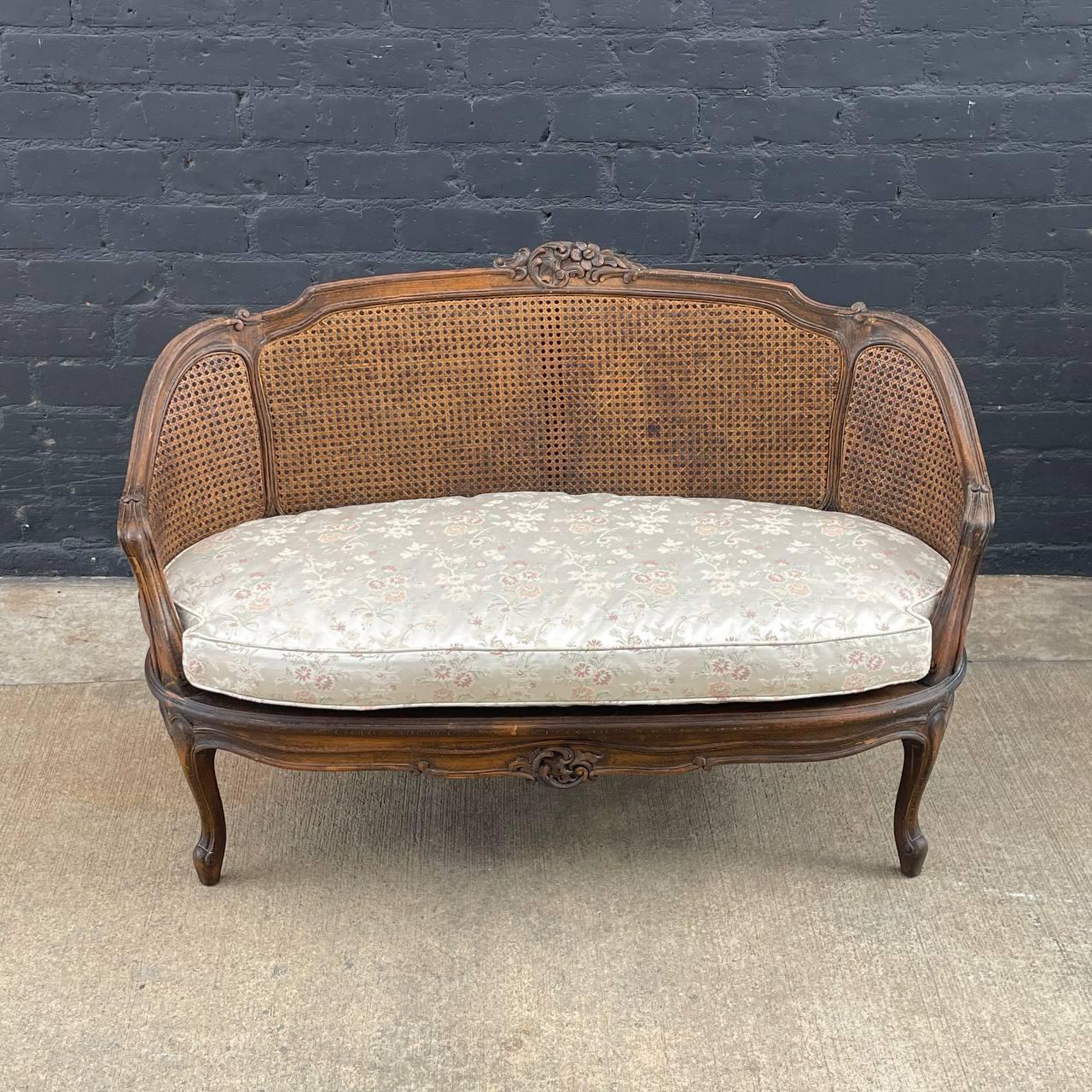 french cane settee