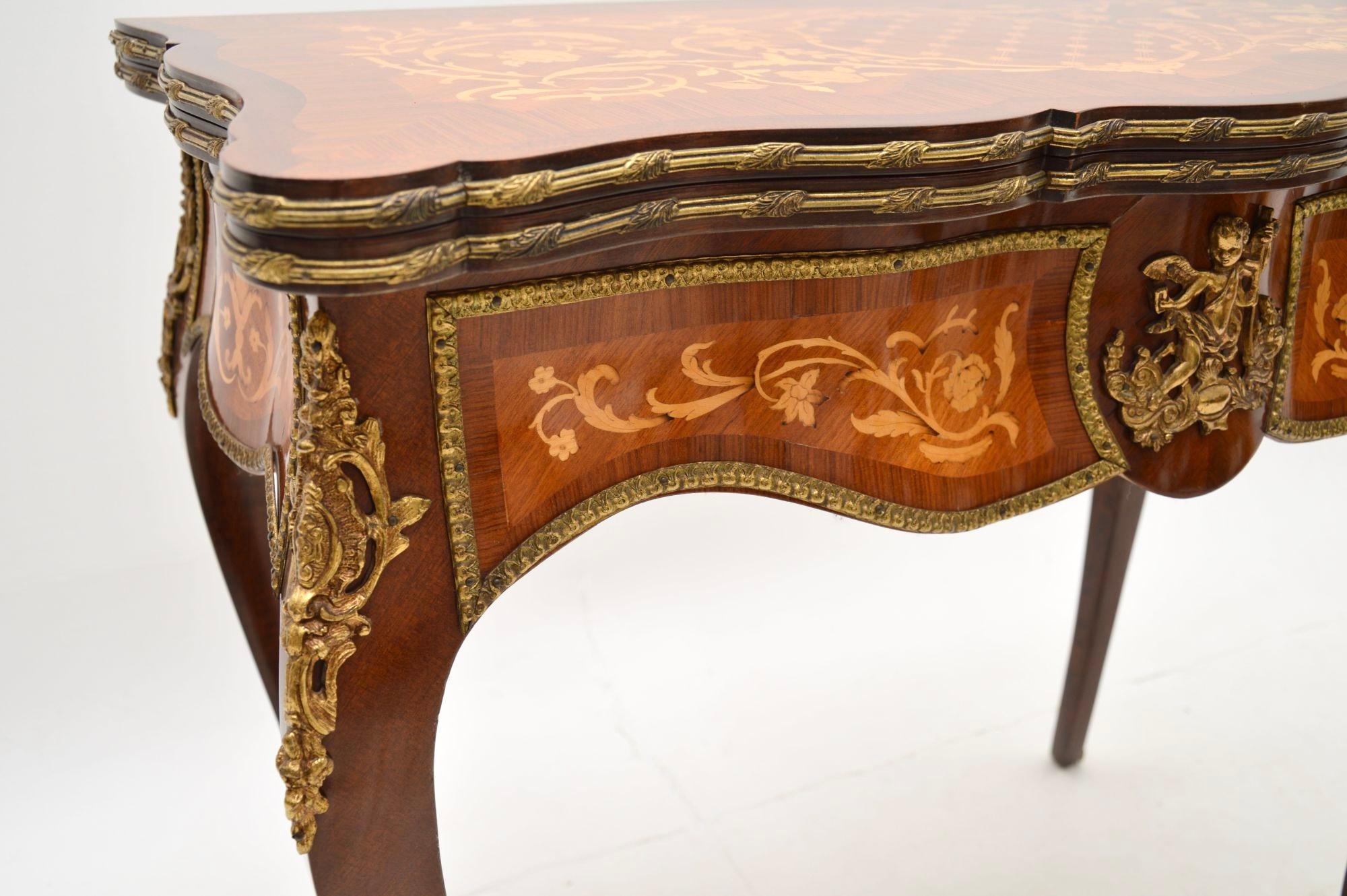 Antique French Louis XV Style Card / Console Table 6