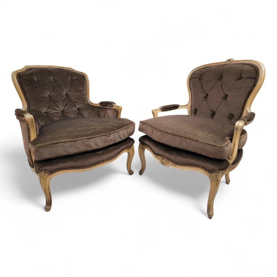 Louis XV Antique French Louis Xv Style Carved French Parlor Set In Brown Mohair For Sale
