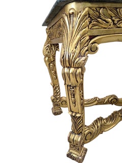 Antique French Louis XV Style Carved Giltwood Console Table