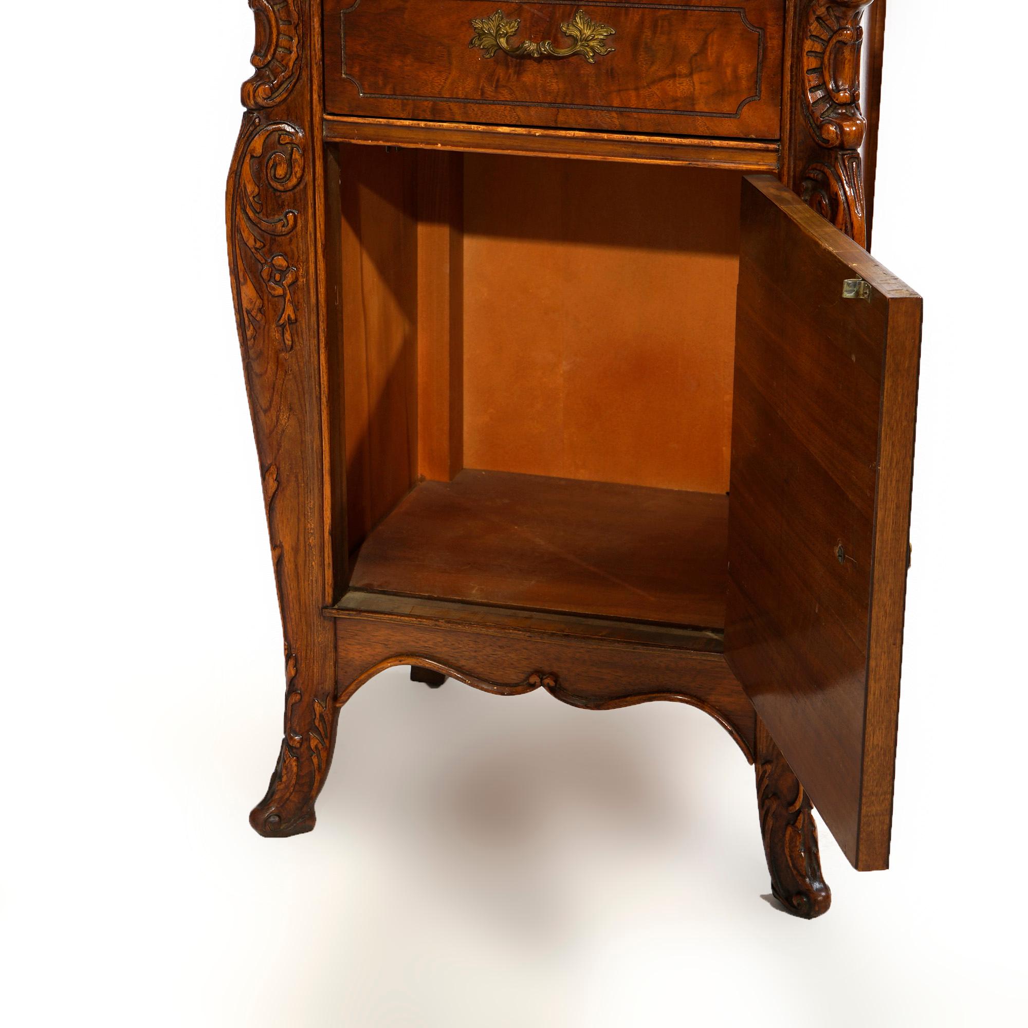 Antique French Louis XV Style Carved Mahogany Side Stand Circa 1930 For Sale 6