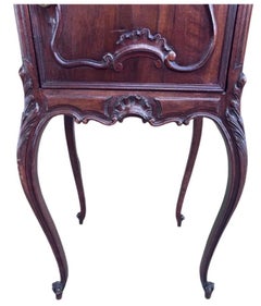 Antique French Louis XV Style Carved Marble Top Humidor Smoking Storage Table