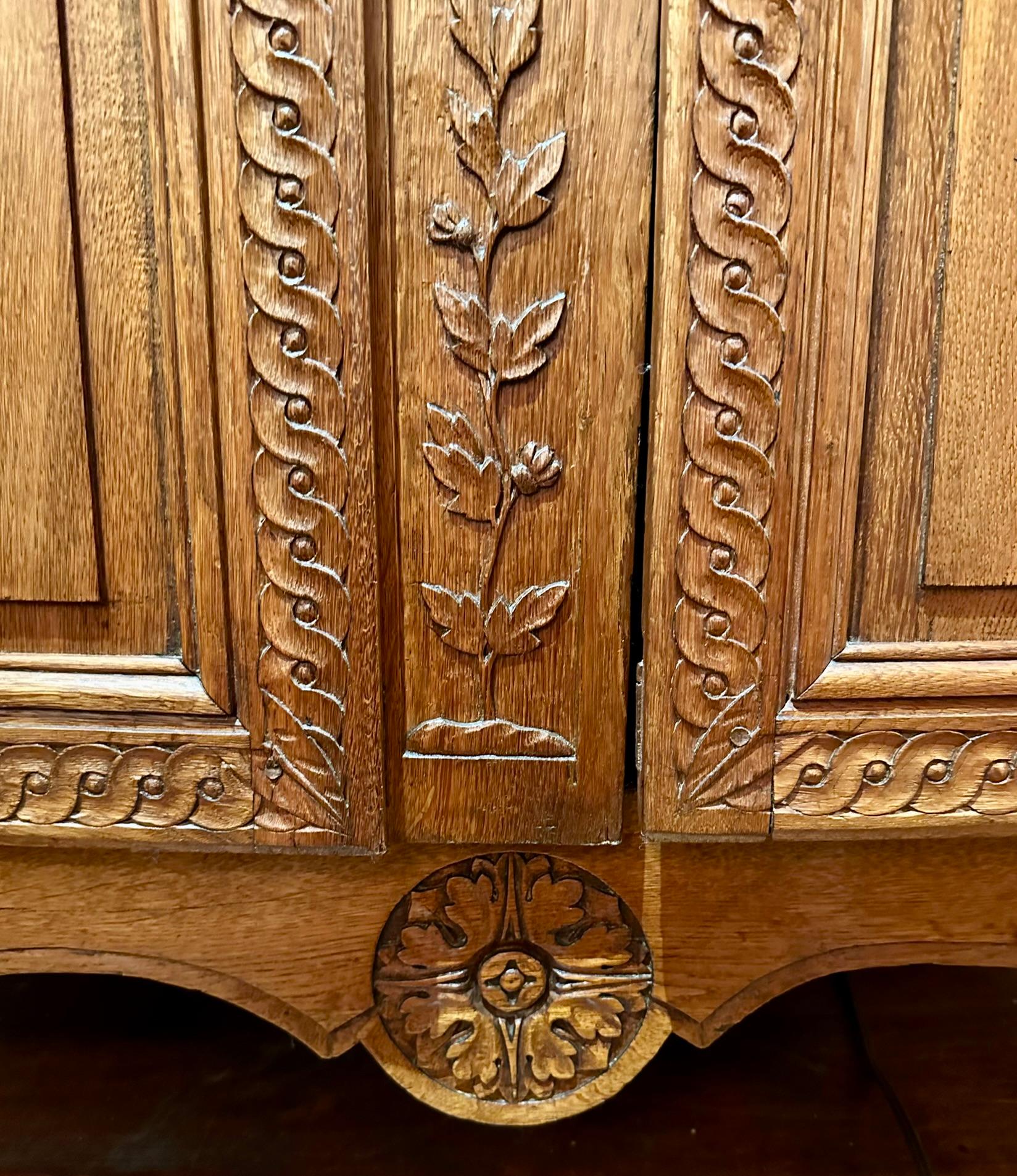 Antique French Louis XV Style Carved Oak 
