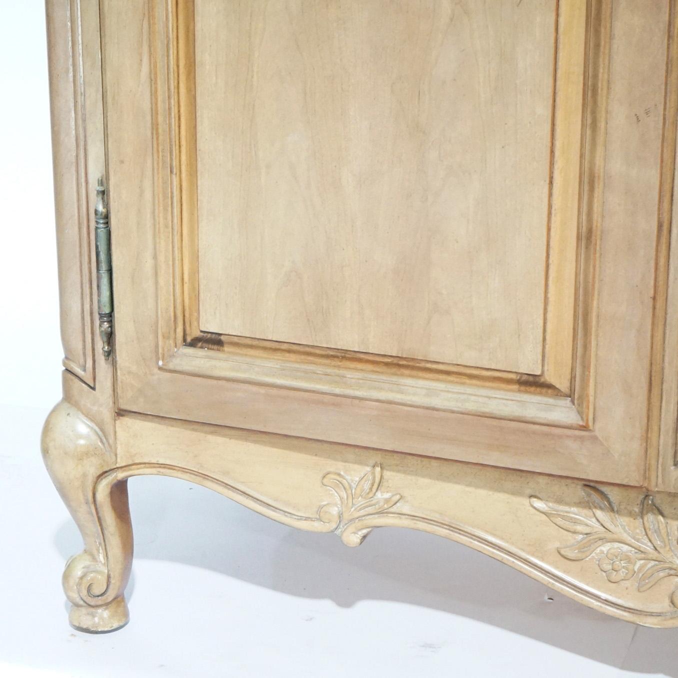20th Century Antique French Louis XV Style Carved Satinwood Armoire by White Furniture 20th C