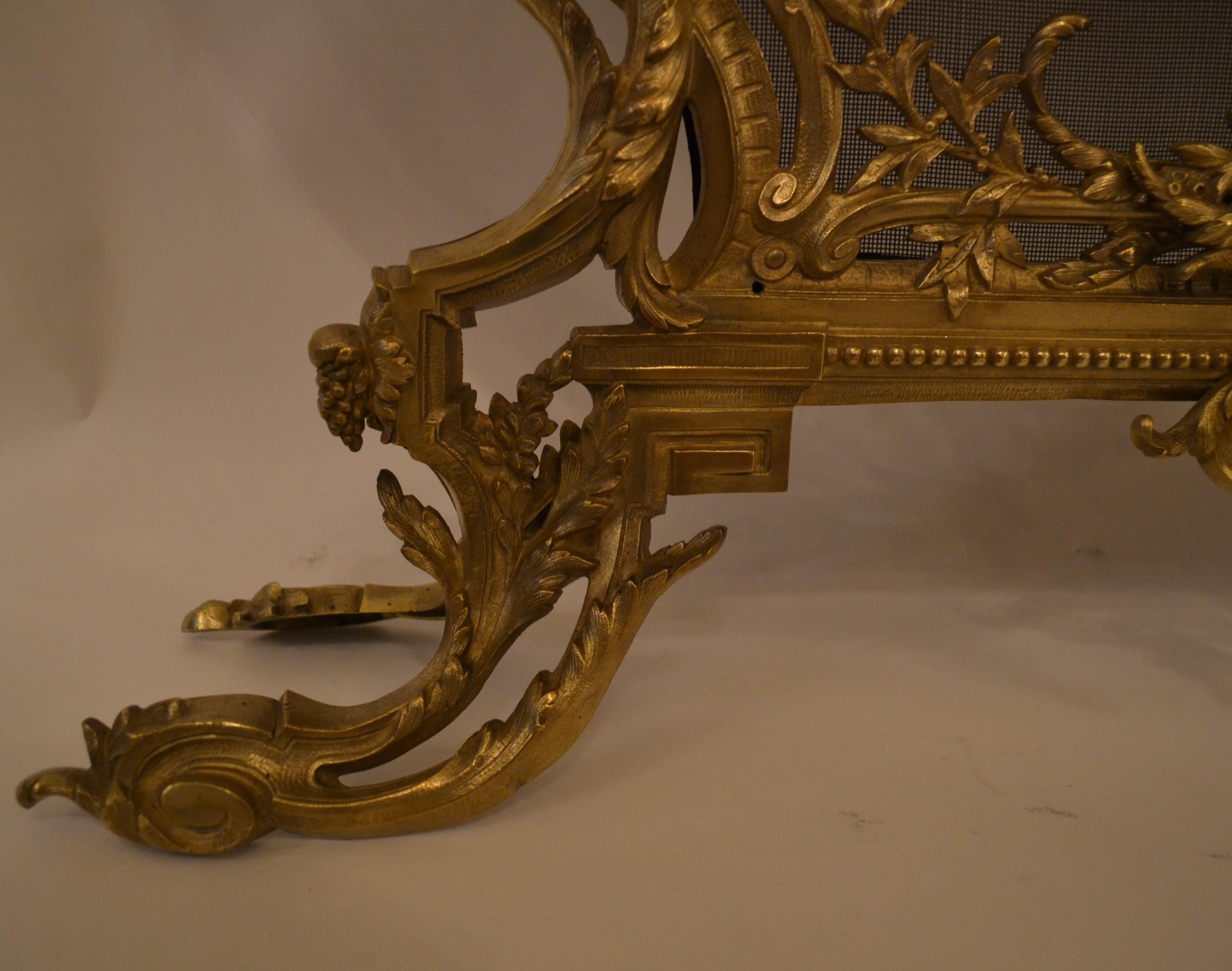 Antique French Louis XV Style Firescreen For Sale 1