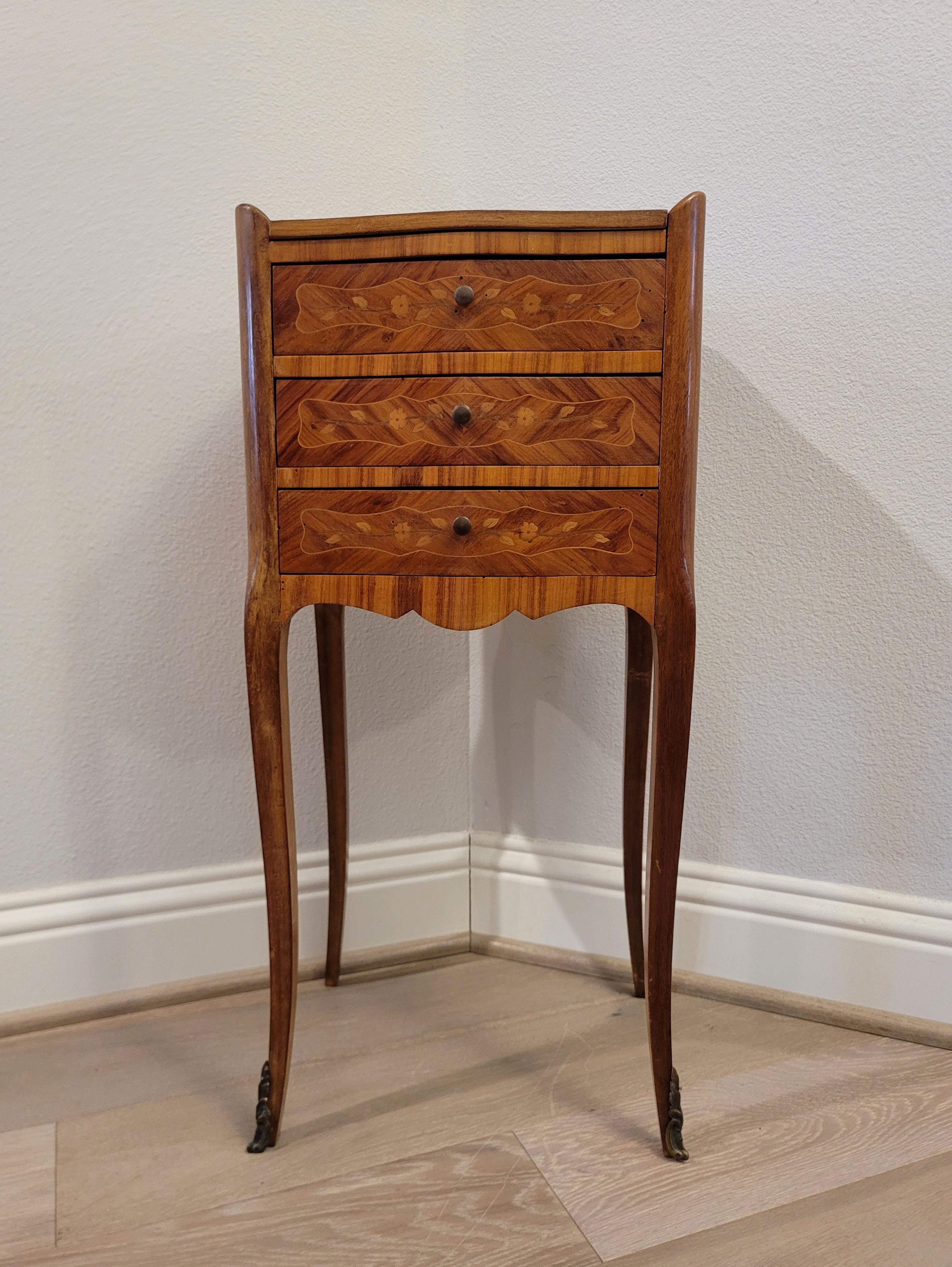 A charming and elegant antique French Louis XV style table de chevet. circa 1880

What sets this example apart from others is that this one is an actual antique, dating to the 19th century, while most on the market are mid-20th century antique