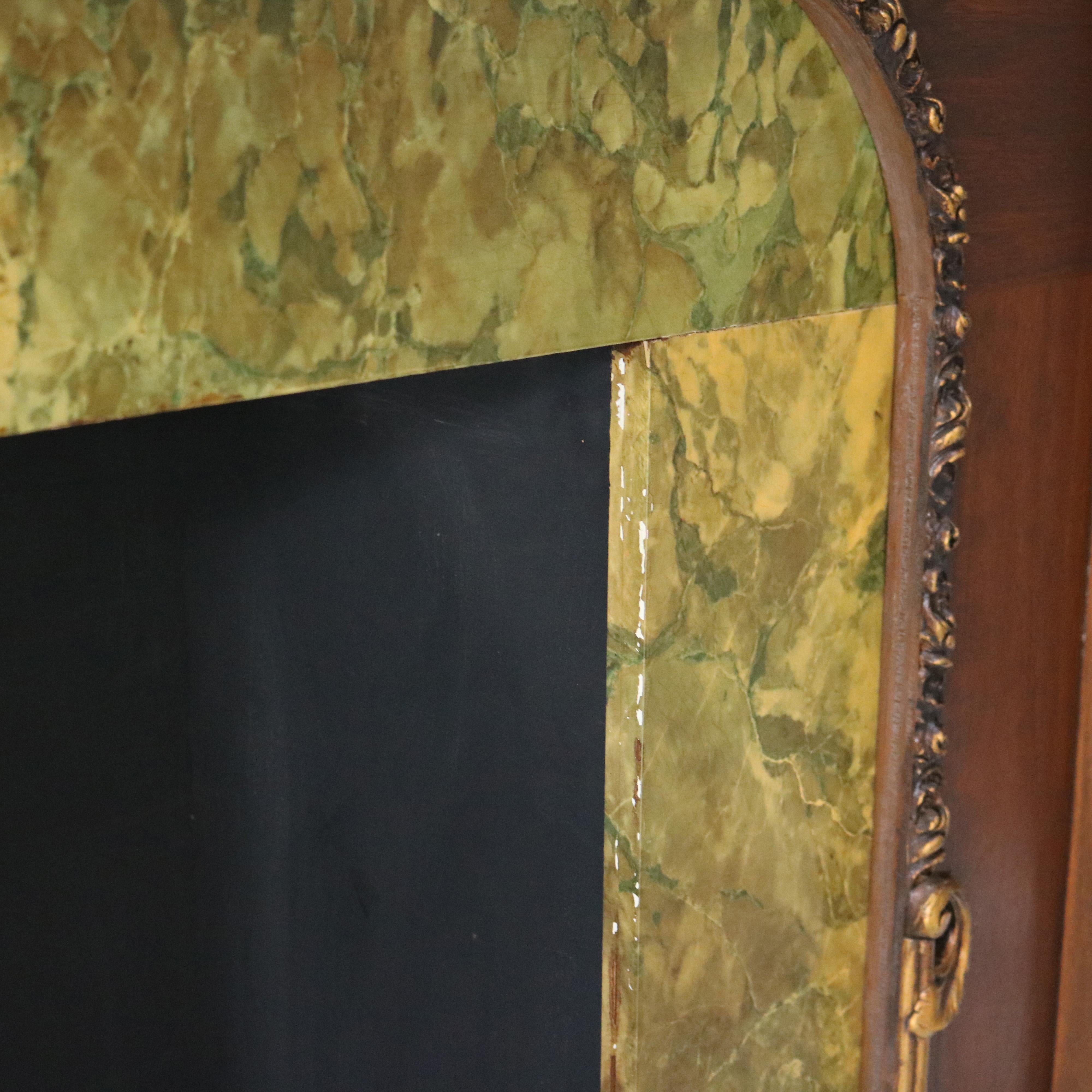 Antique French Louis XV Stil Laub geschnitzt Nussbaum & vergoldet Kamin Mantel im Angebot 3