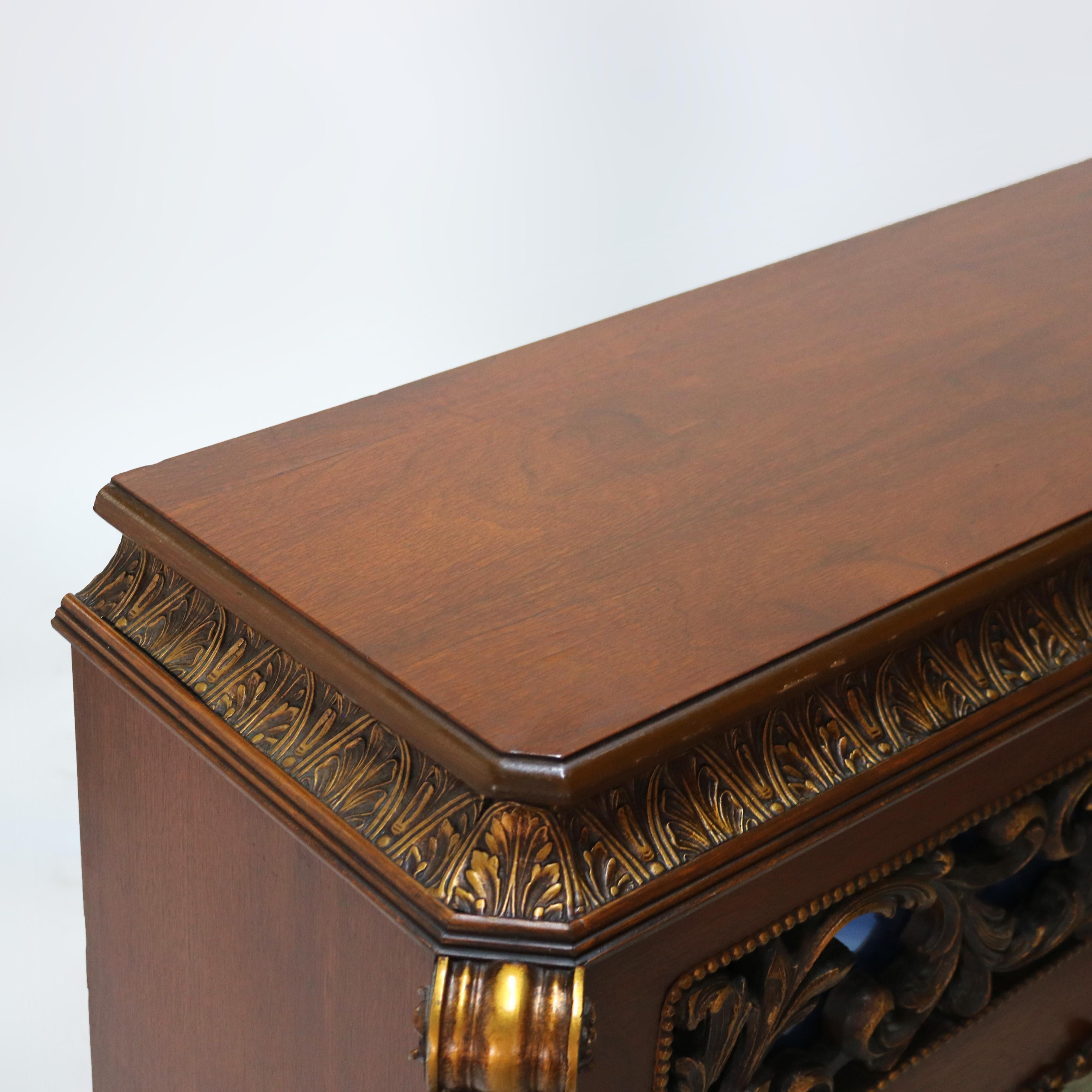 Antique French Louis XV Stil Laub geschnitzt Nussbaum & vergoldet Kamin Mantel im Angebot 4