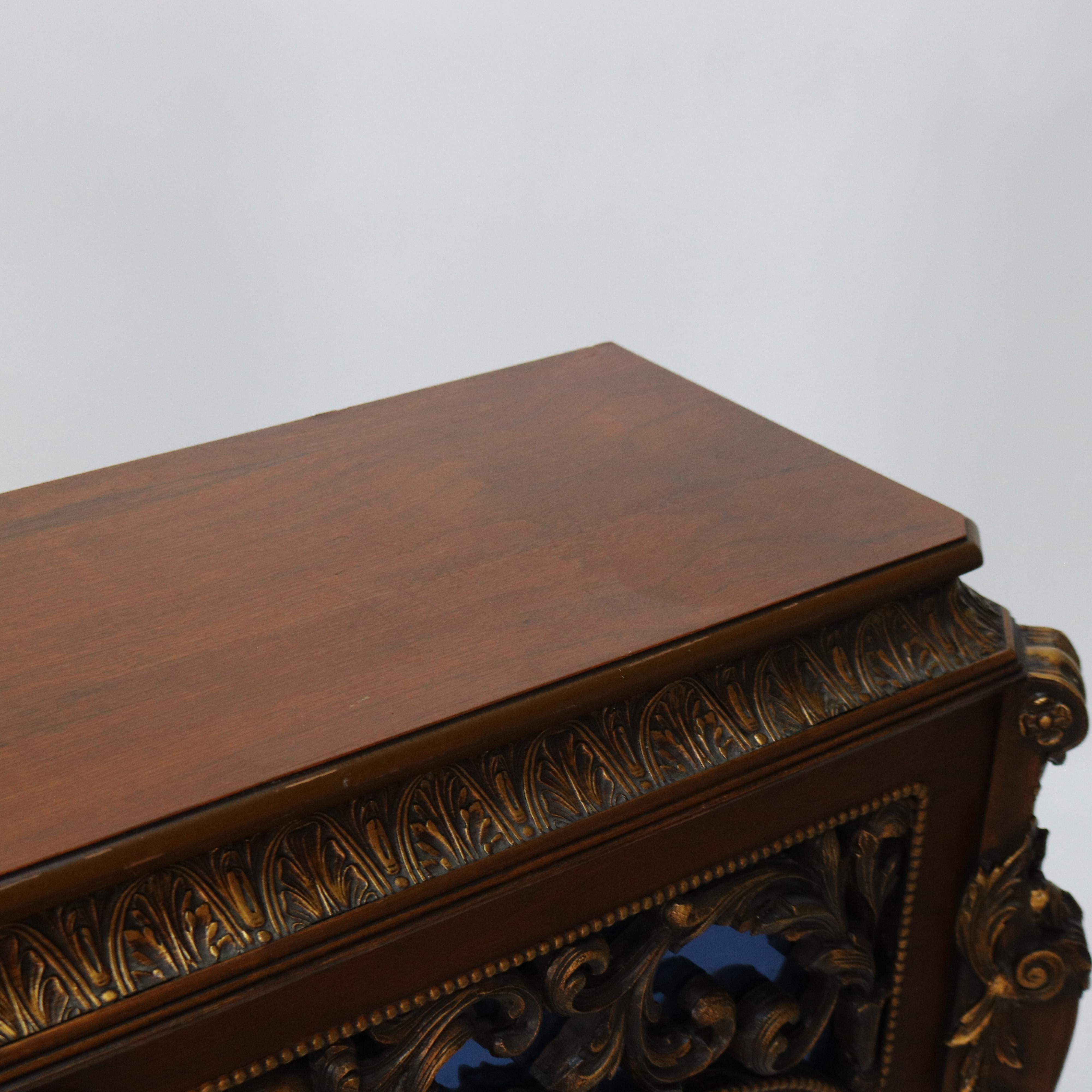 Antique French Louis XV Stil Laub geschnitzt Nussbaum & vergoldet Kamin Mantel im Angebot 5