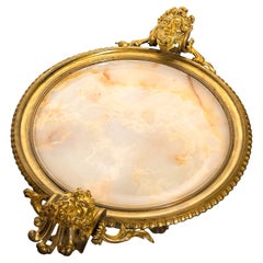 Antique French Louis XV Style Gilt-Bronze Mounted Onyx Centerpiece Dishish