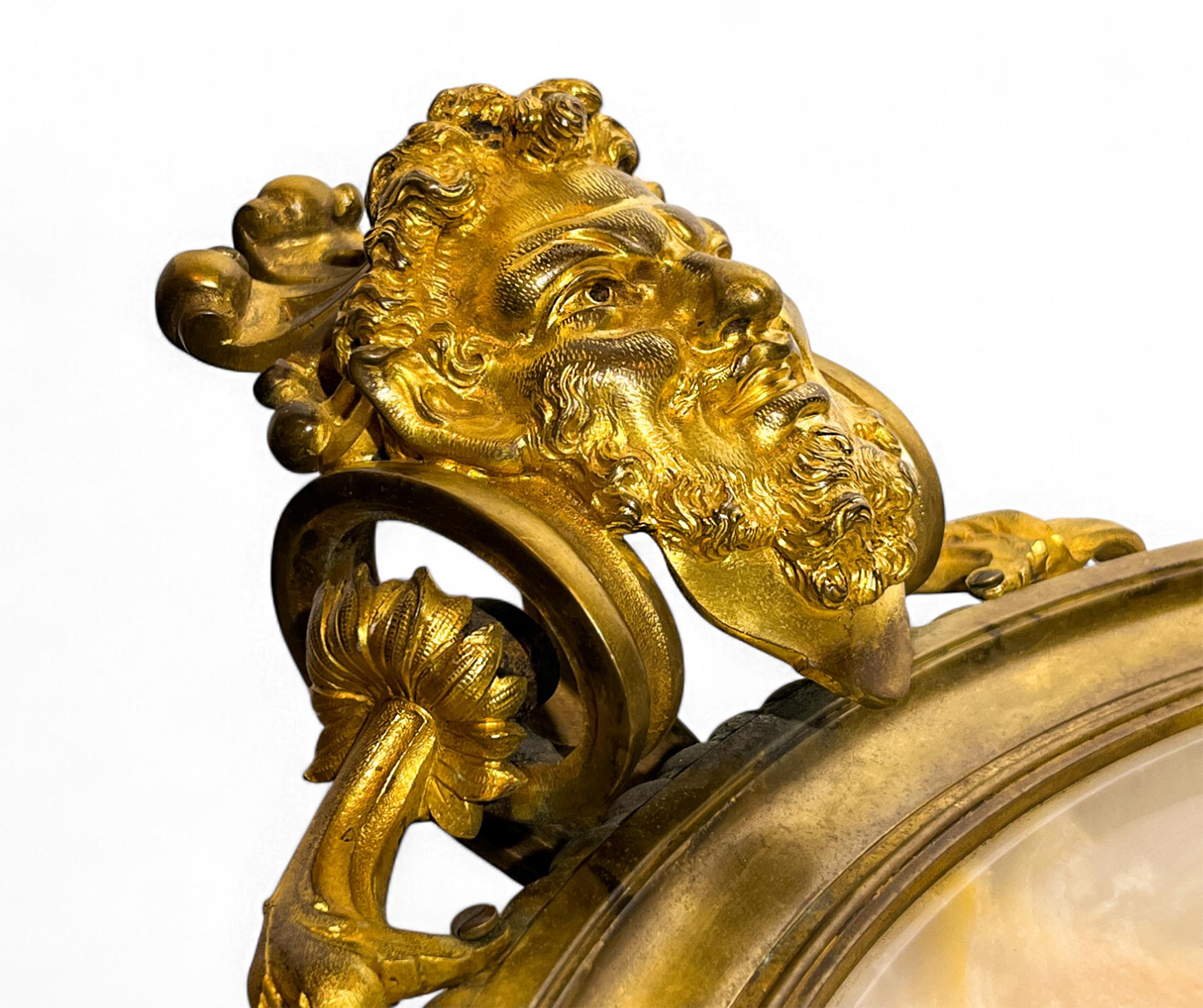 Antique French Louis XV Stil vergoldet-Bronze montiert Onyx Tafelaufsatz Dish (Geschnitzt) im Angebot