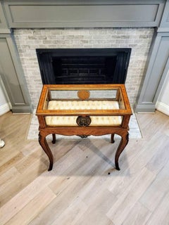 Antique French Louis XV Style Gilt-Bronze Mounted Vitrine Table