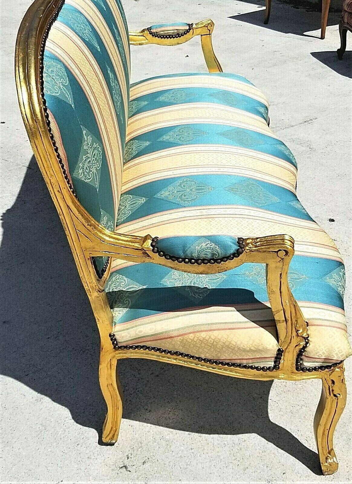 Antikes französisches vergoldetes Sofa im Louis-XV-Stil (Vergoldet) im Angebot