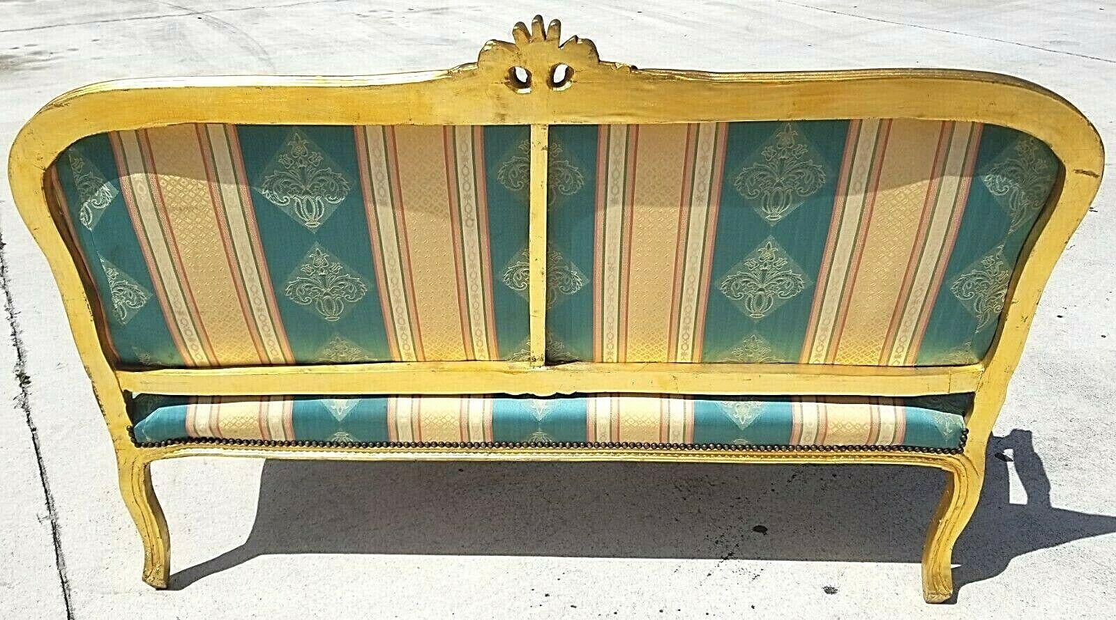 Antique French Louis XV Style Gilt Sofa For Sale 1