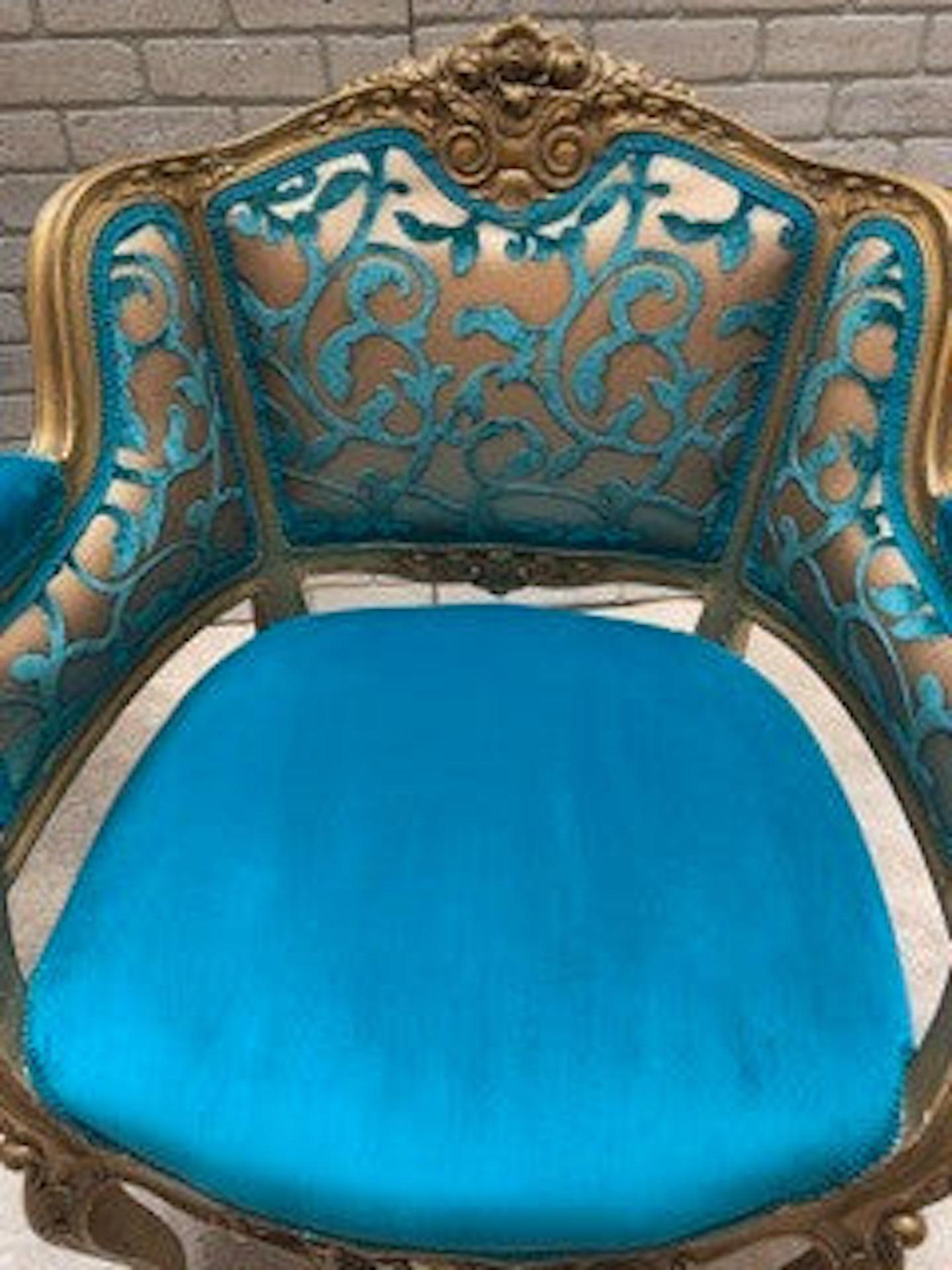 Antique French Louis XV Style Giltwood Chairs Newly Upholstered in Velvet - Pair In Good Condition For Sale In Chicago, IL