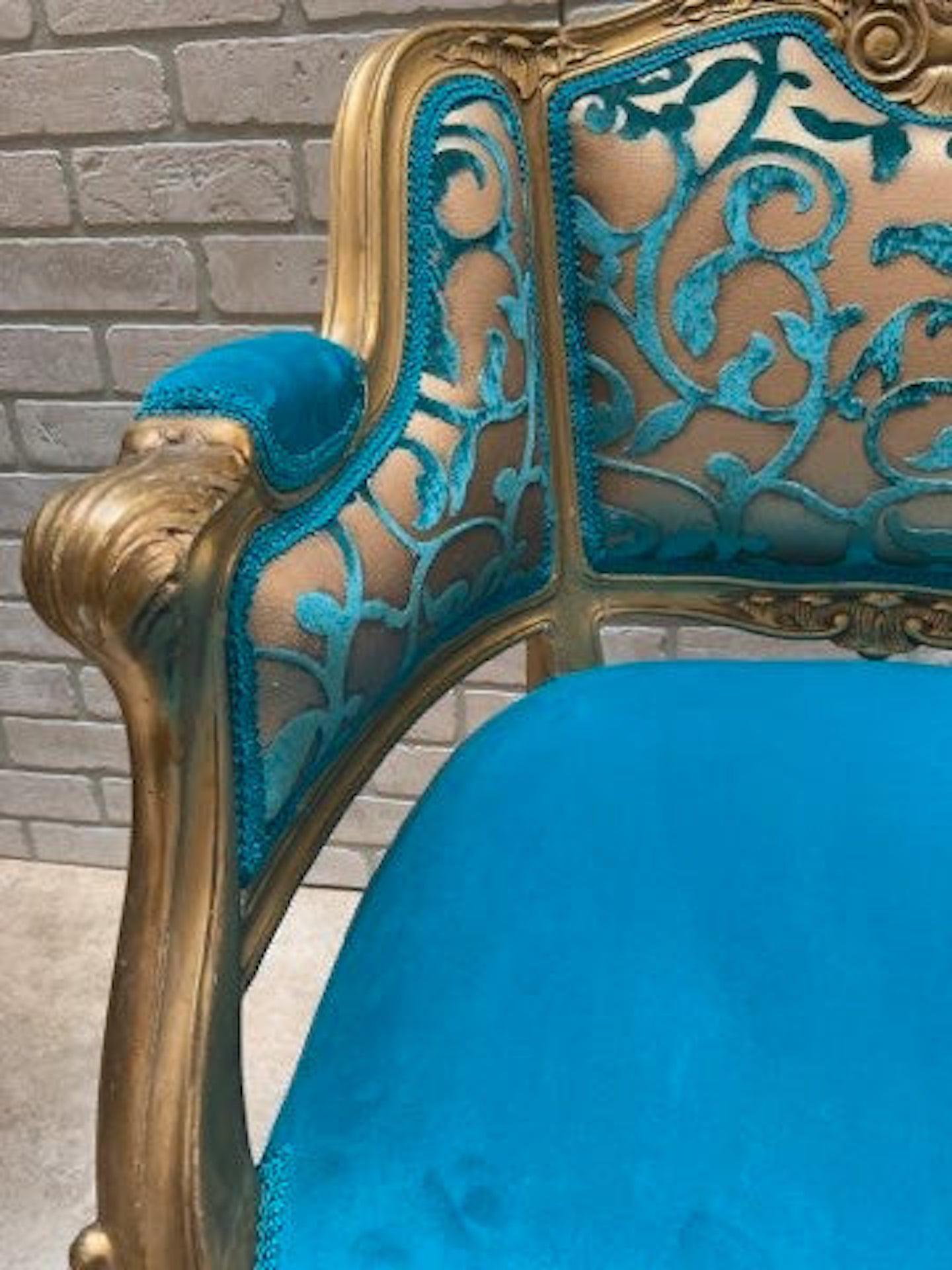 Antique French Louis XV Style Giltwood Chairs Newly Upholstered in Velvet - Pair For Sale 3