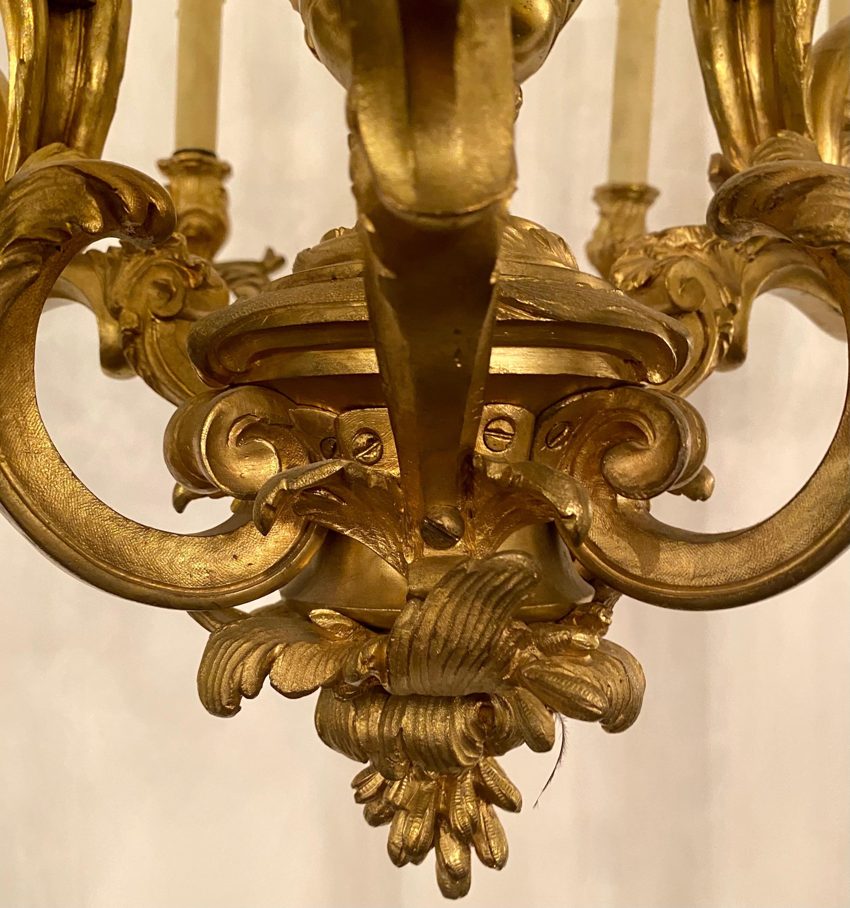 Antique French Louis XV Style Gold Bronze 15 Light Chandelier, Circa 1880 1