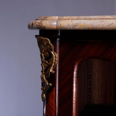 Antique French Louis XV Kingwood, Marble & Ormolu Bookcase by E. Poteau, c1870