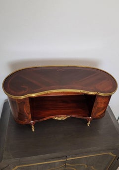 Antike französische Intarsienarbeit aus Veilchenholz im Louis-XV-Stil, signiert Bibus