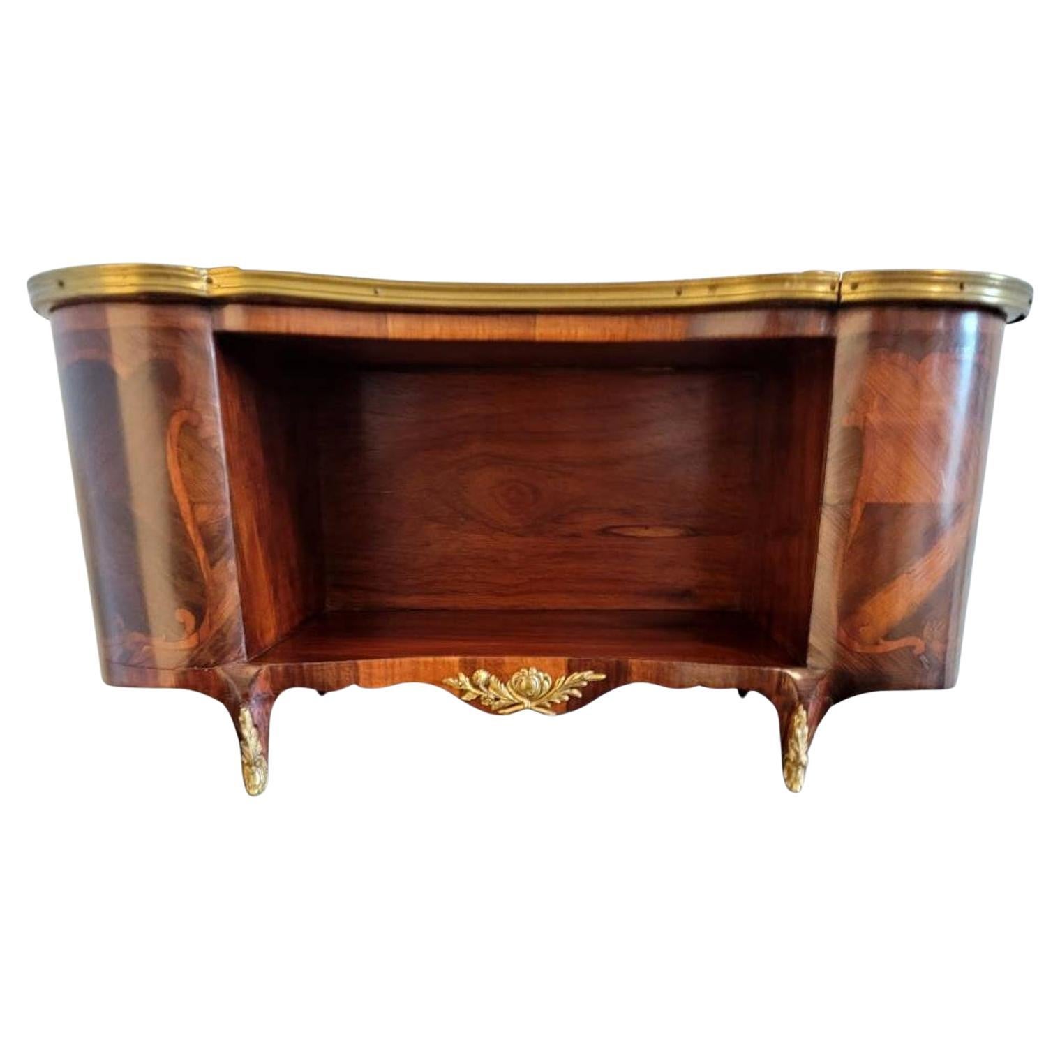 Antique French Louis XV Style Kingwood Marquetry Signed Bibus For Sale