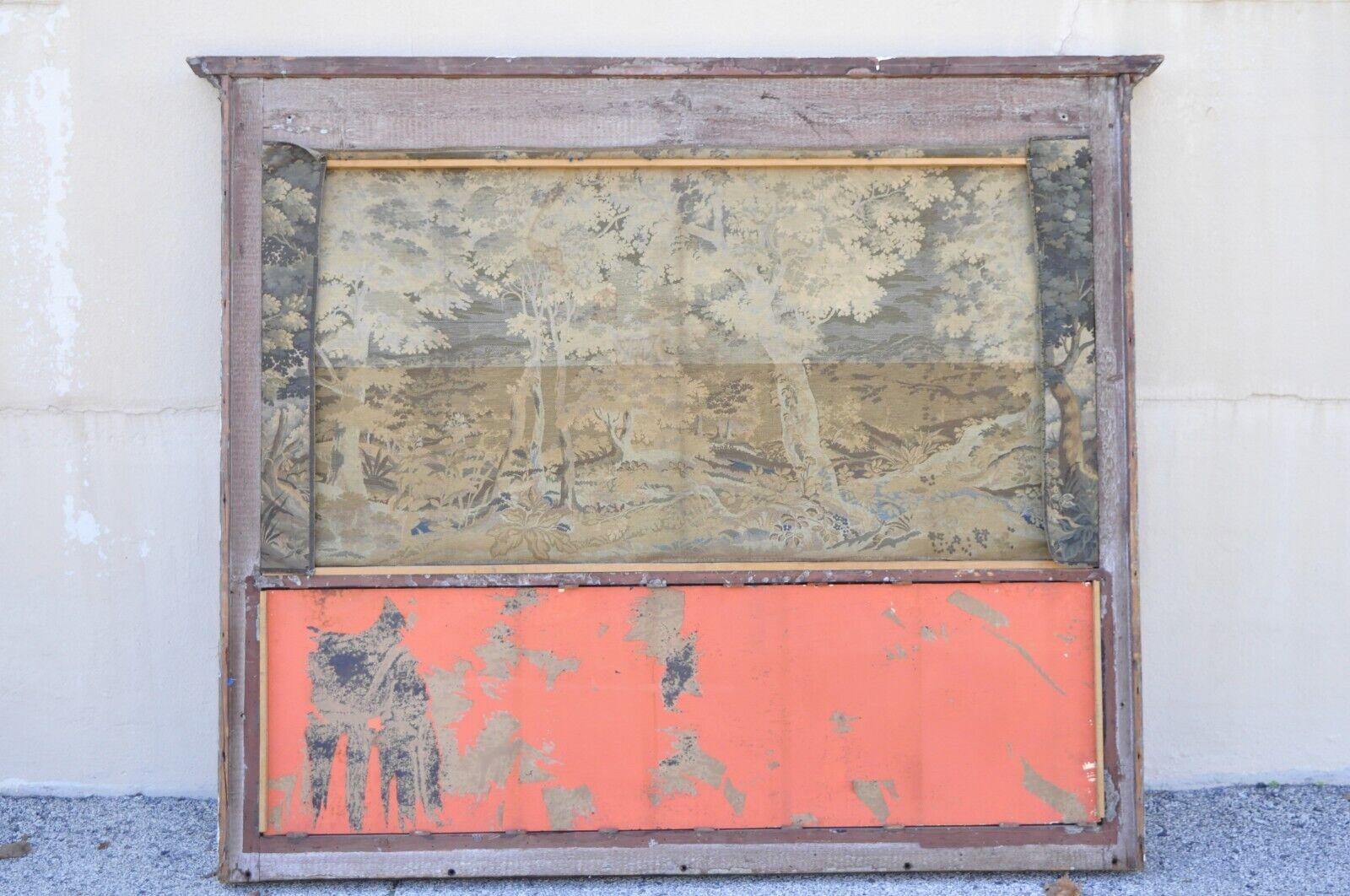 Antique French Louis XV Style Large Overmantle Trumeau Mirror with Tapestry (Specchio con arazzo) in vendita 6