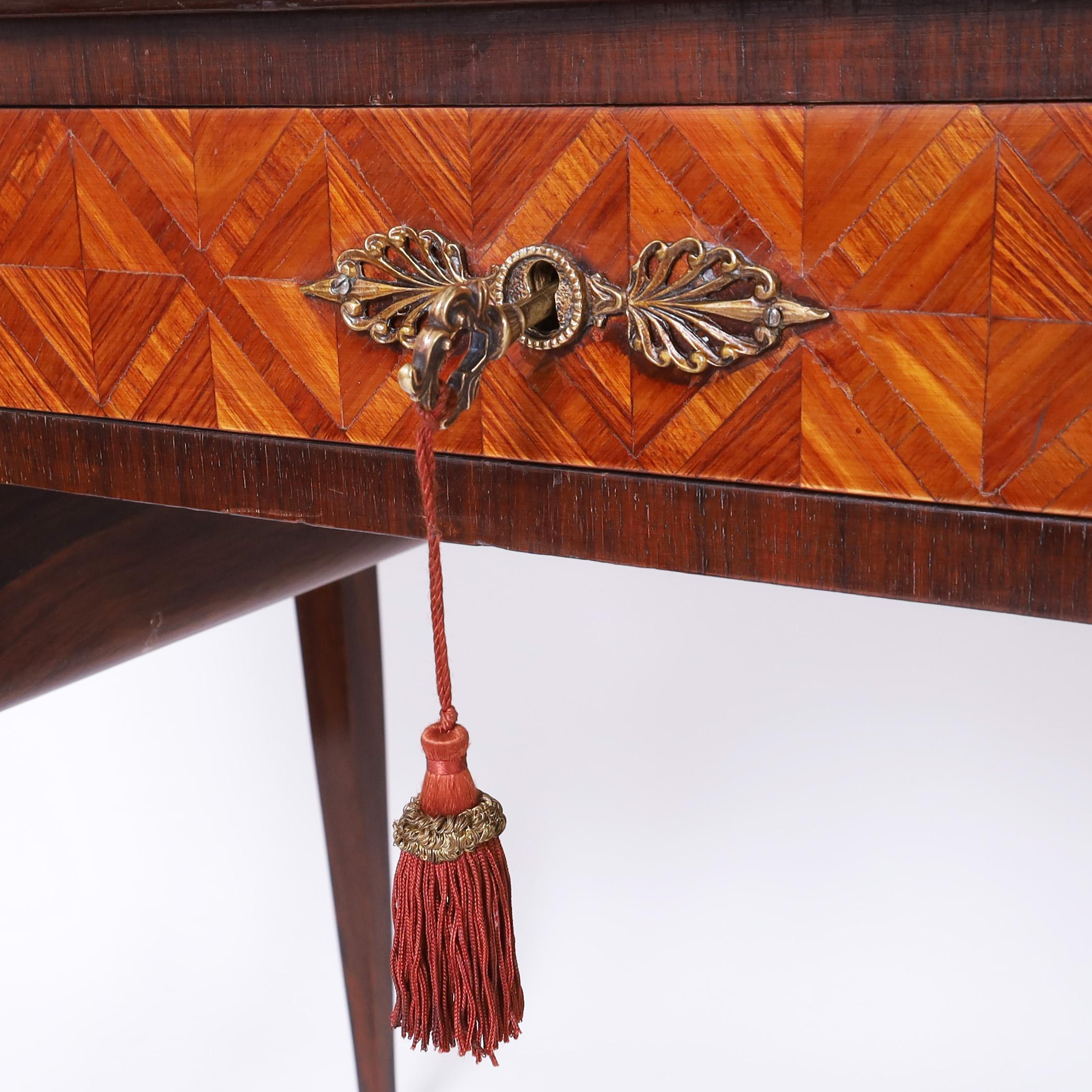 Antique French Louis XV Style Leather Top Desk For Sale 4