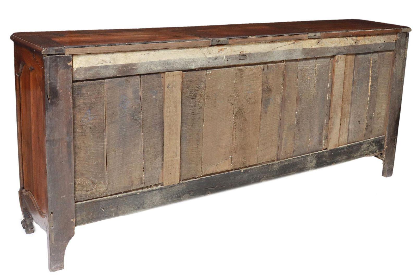 Iron Antique French Louis XV Style Long Sideboard 19th Century